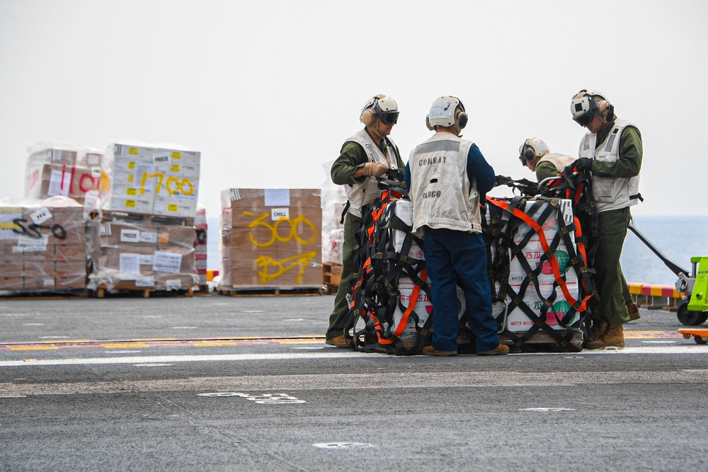 USS America (LHA 6) Completes A Replenishment-At-Sea