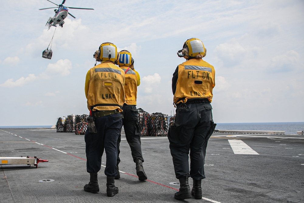 USS America (LHA 6) Completes A Replenishment-At-Sea