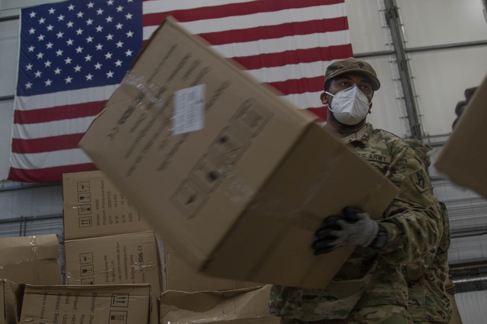 Mass. Guard receives and transports 4 million pieces of PPE