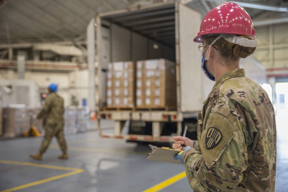 NYARNG Soldiers process thousands of essential supplies in response to COVID19 pandemic