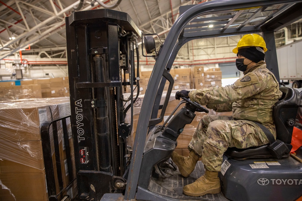 NYARNG Soldiers process thousands of essential supplies in response to COVID19 pandemic