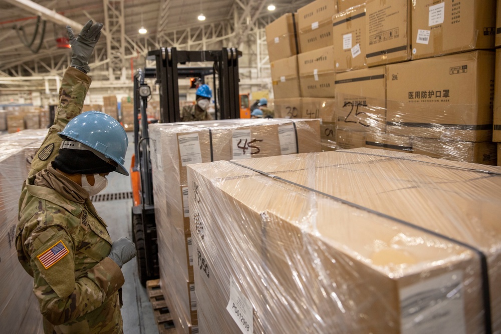 NYARNG Soldiers process thousands of essential supplies in response to COVID19 pandemic