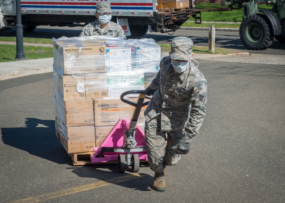 Connecticut National Guard assists PPE distribution in North Haven