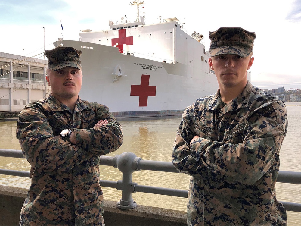 Marines conducting security help save patients bound for USNS Comfort
