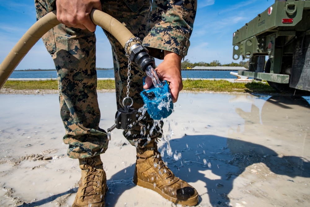 Task force Marines, Sailors purify water during field exercise prior to Latin America deployment