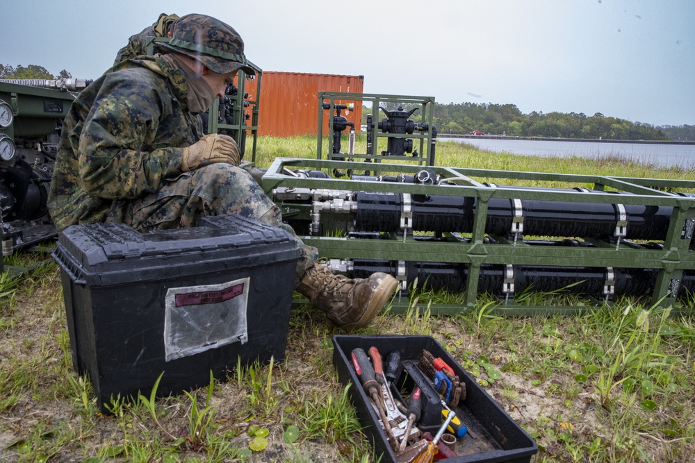 Task force Marines practice purifying water prior to Latin America deployment
