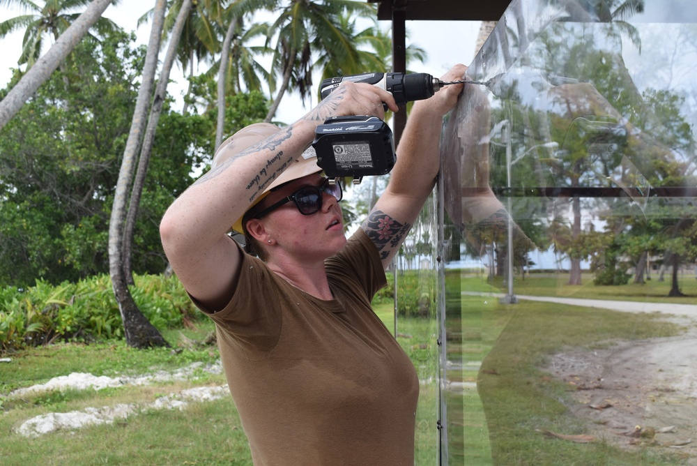 U.S. Navy Seabees from NMCB-5’s Detail Diego Garcia support the U.S. Air Force