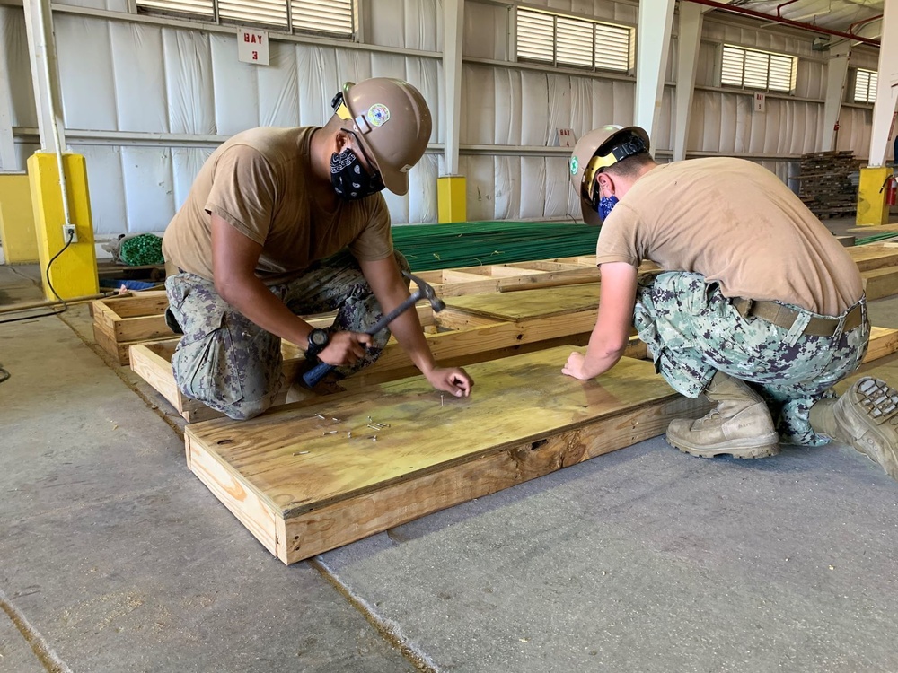 U.S. Navy Seabees from NMCB-5’s Detail Diego Garcia support the U.S. Air Force