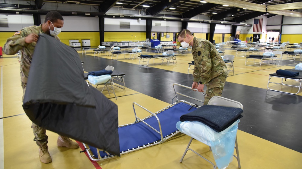 Pennsylvania guardsmen pack and ship medical supplies to East Stroudsburg, PA