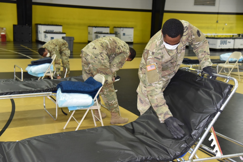 Pennsylvania guardsmen pack and ship medical supplies to East Stroudsburg, PA