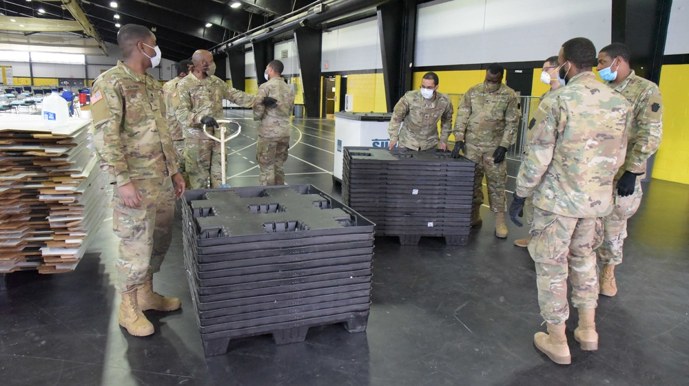 Pennsylvania guardsmen pack and ship medical supplies to East Stroudsburg, PA