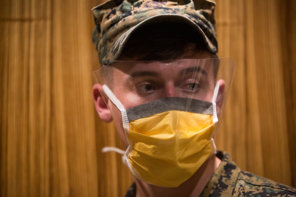 3rd Law Enforcement Battalion Marines provide quarantine management for USS Roosevelt Sailors