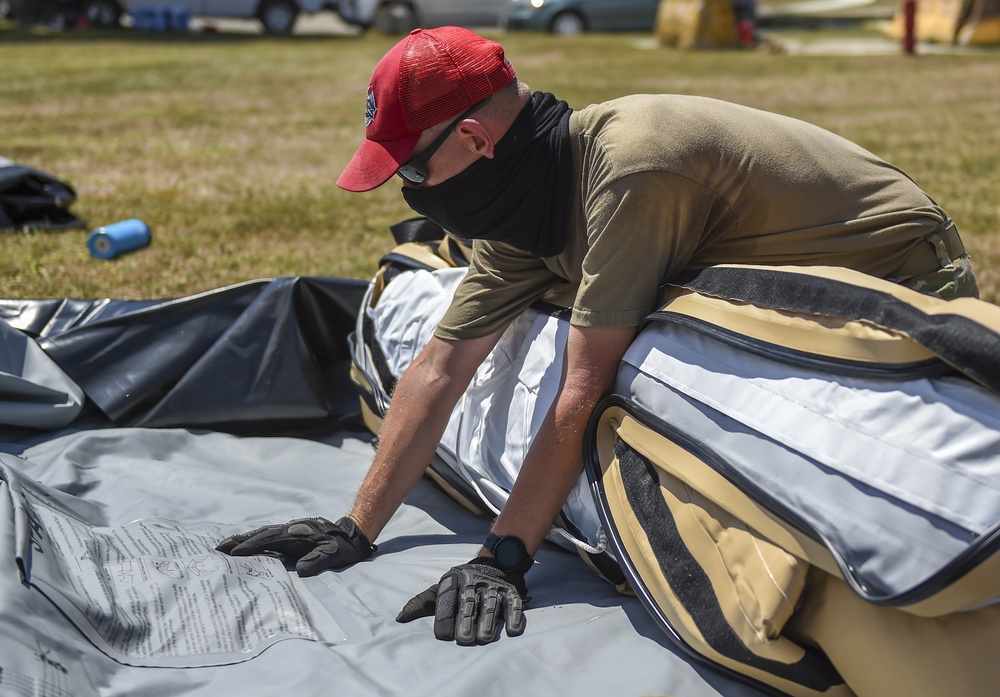 Airmen Set Up EMEDS System at U.S. Naval Hospital Guam