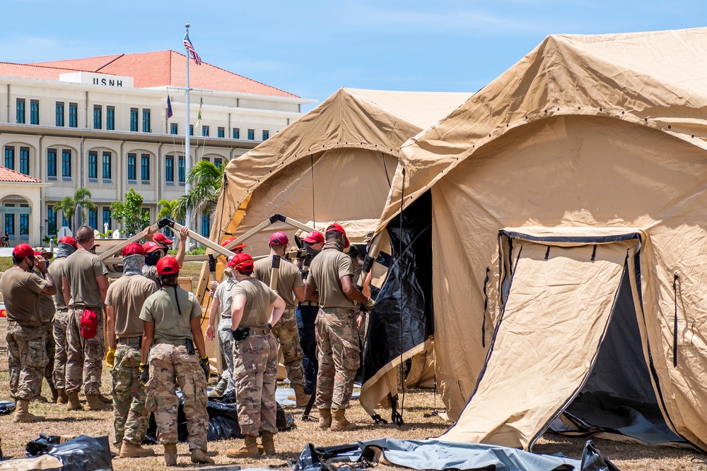 Airmen Set Up EMEDS System at U.S. Naval Hospital Guam