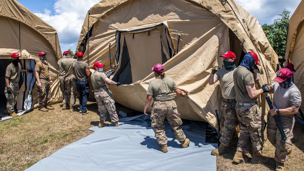 Airmen Set Up EMEDS System at U.S. Naval Hospital Guam