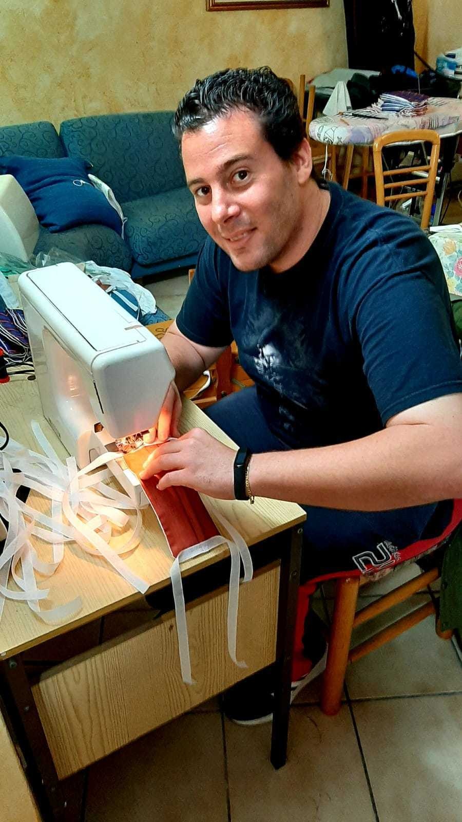 Local National employee sews protective masks for American workers at USAG Italy