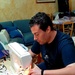 Local National employee sews protective masks for American workers at USAG Italy