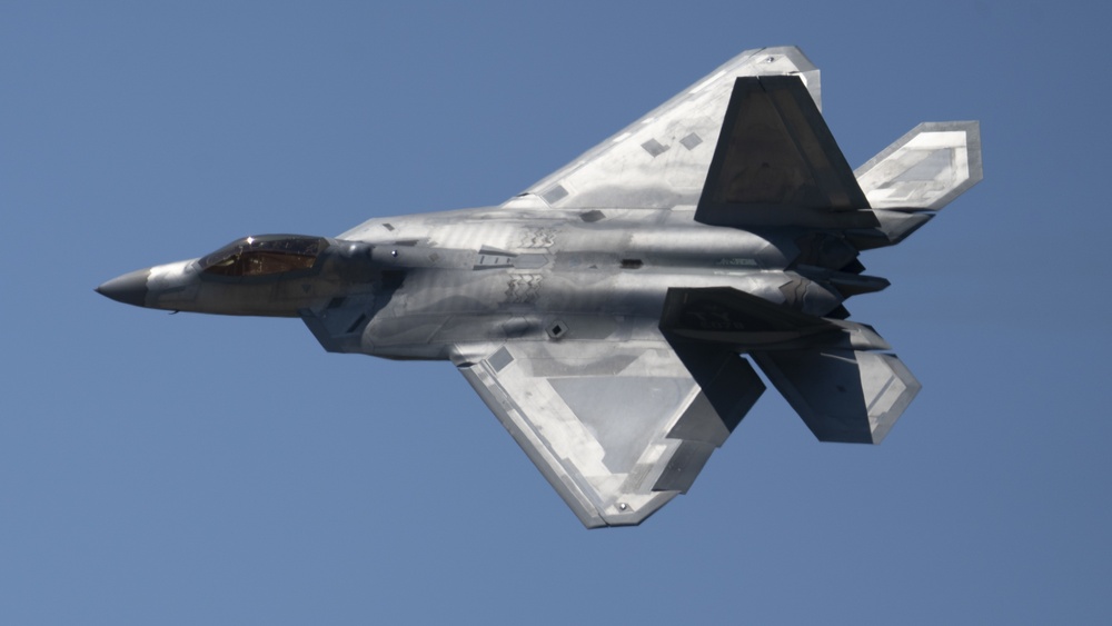 F-22 Demo Team practices over JBLE