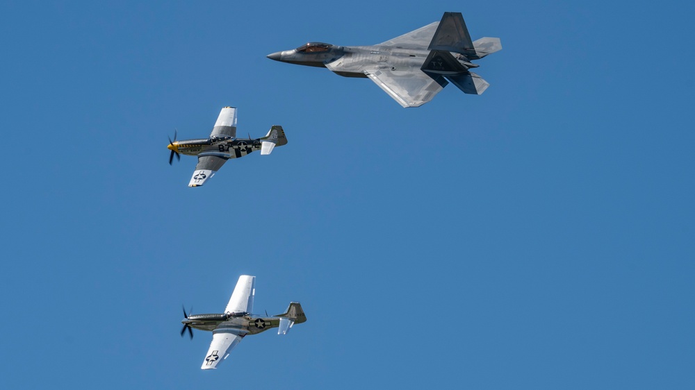 F-22 Demo Team practices over JBLE