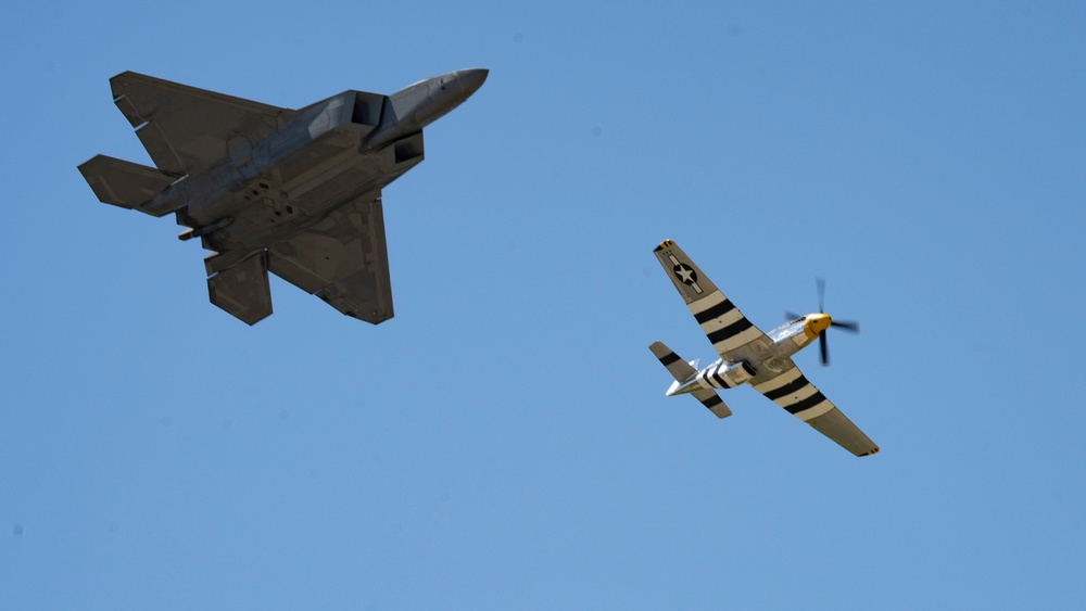 F-22 Demo Team practices over JBLE