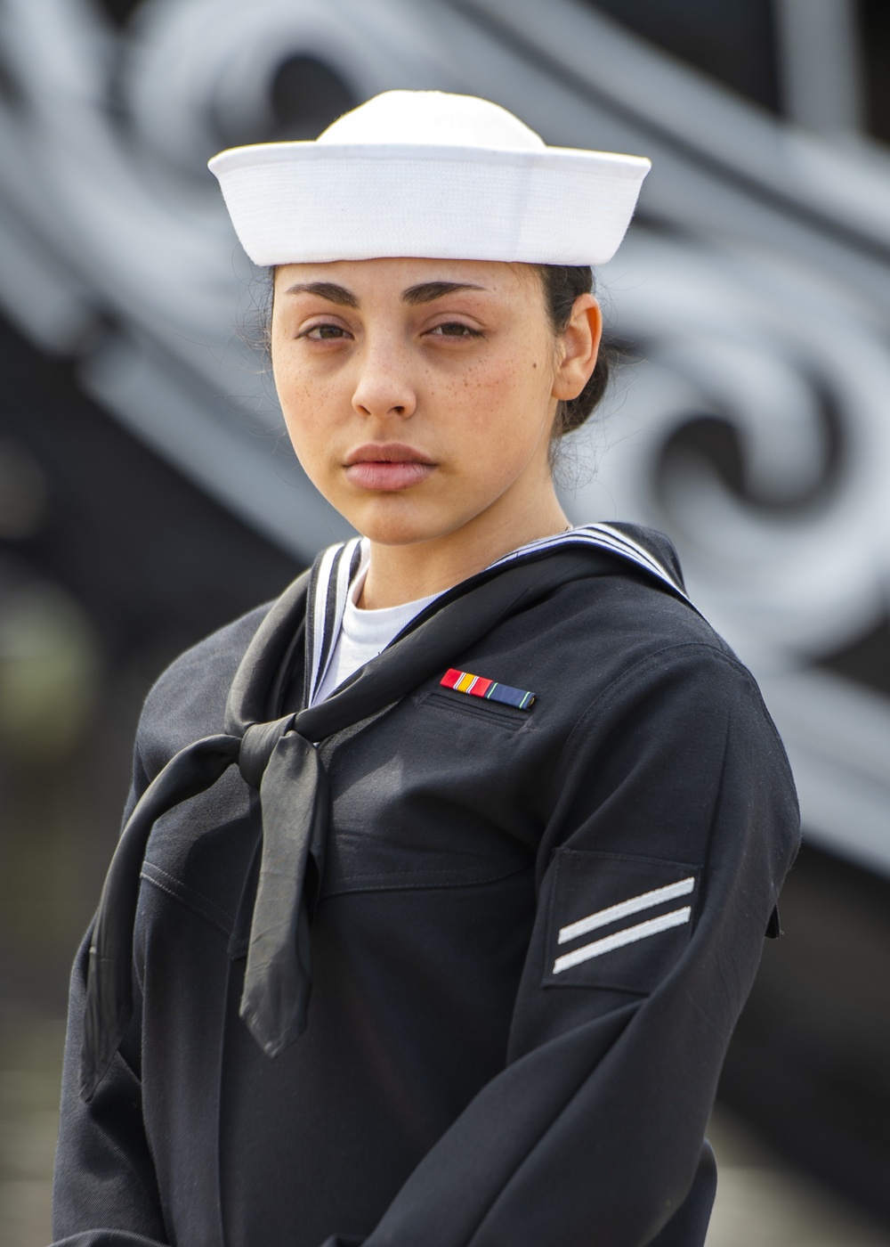 Seaman Apprentice Sarah Frank Checks Aboard USS Constitution