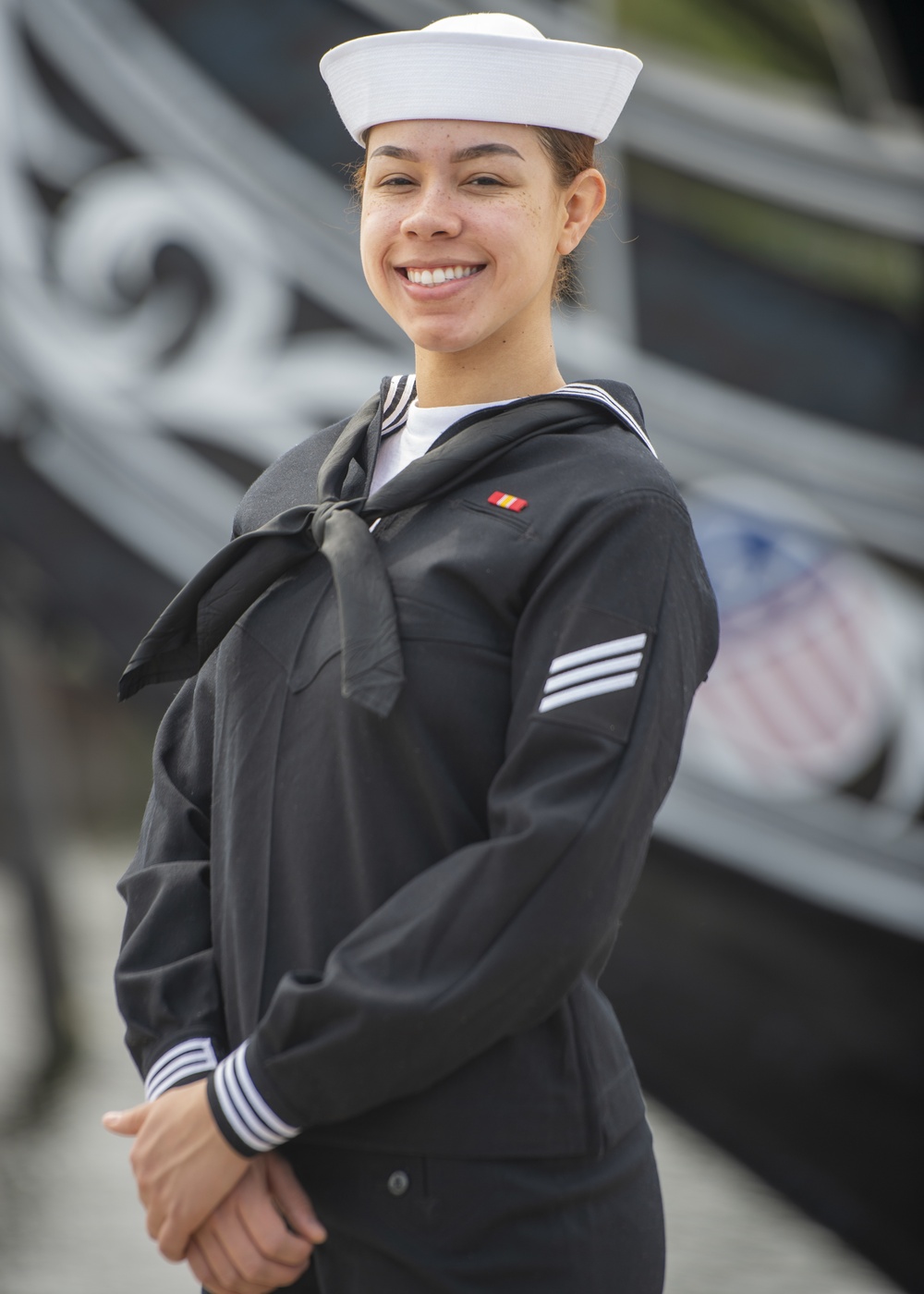 Hospital Corpsman Seaman Katrina Mastrolia Checks Aboard USS Constitution