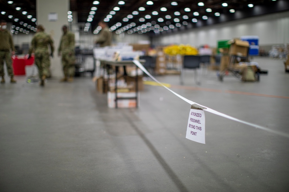 Soldiers from the 801st CSH keep the supplies rolling.