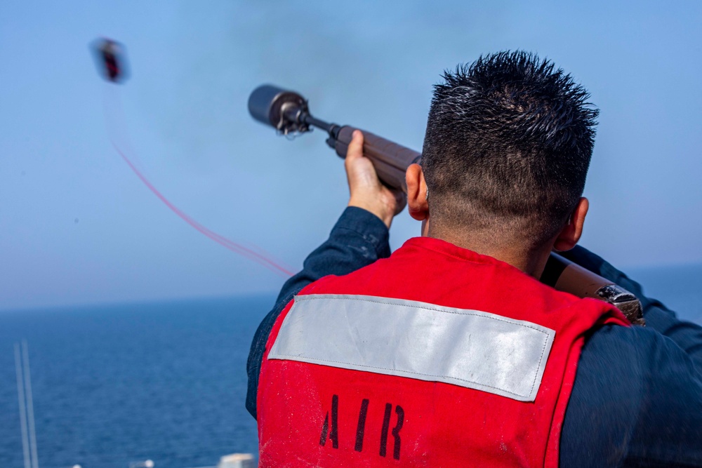 USS New York conducts a replenishment-at-sea