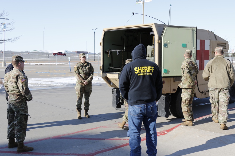 Medics show Field Litter Ambulance to emergency coordinators