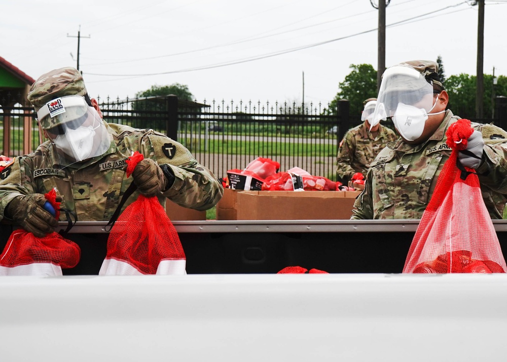 Texas National Guard Assists in Food Distribution