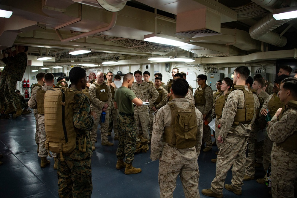 31st MEU Marines conduct MCMAP course aboard USS America