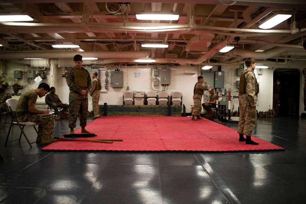 31st MEU Marines conduct MCMAP course aboard USS America