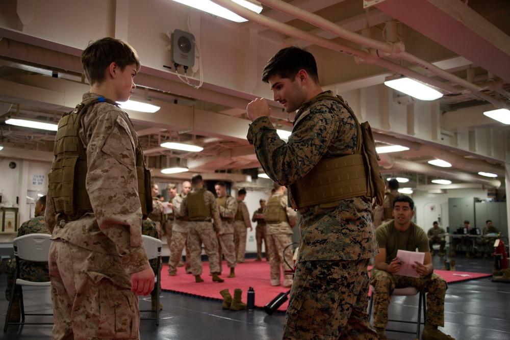 31st MEU Marines conduct MCMAP course aboard USS America