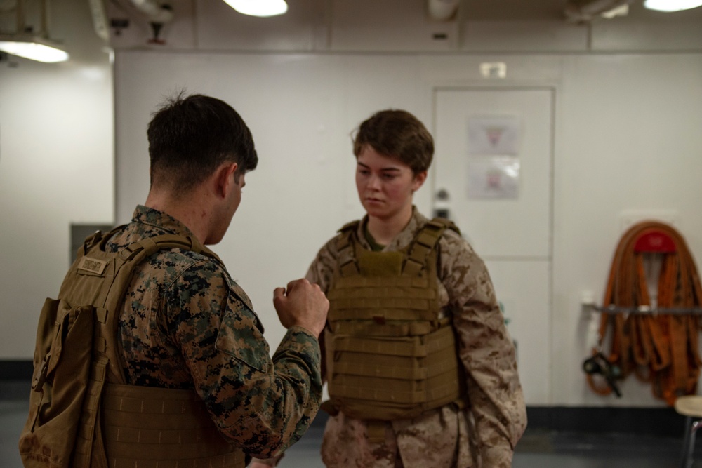 31st MEU Marines conduct MCMAP course aboard USS America