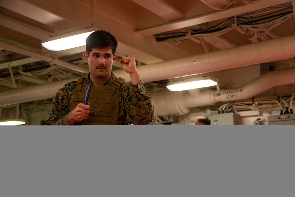 31st MEU Marines conduct MCMAP course aboard USS America