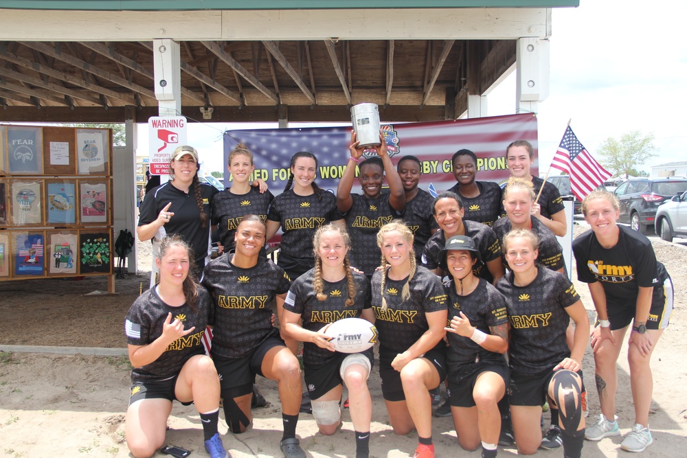2019 All-Army Rugby Team after winning the inaugural Armed Forces Women’s Rugby 7’s Championship