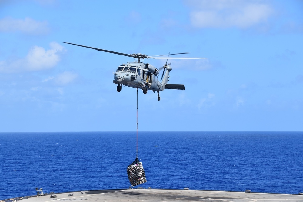 USNS Richard E. Byrd Conducts Replenishment-at-Sea with USS Blue Ridge