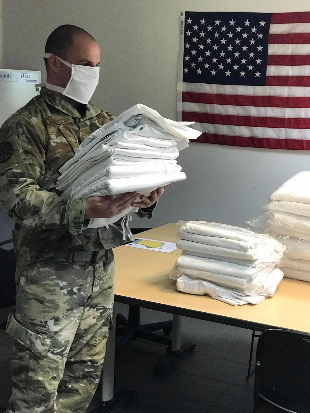 52nd OSS Airmen help combat COVID-19 with mass production of face masks