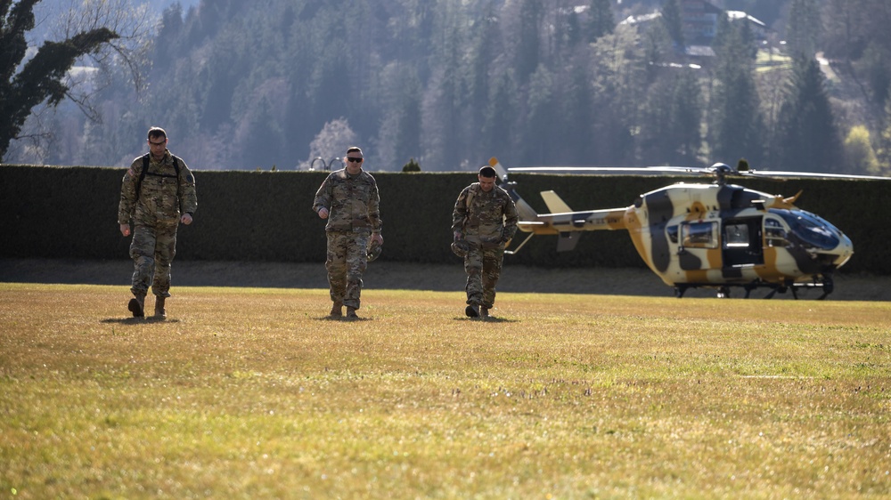 Lt. Col, Samuel Preston, visits Garmisch during COVID-19