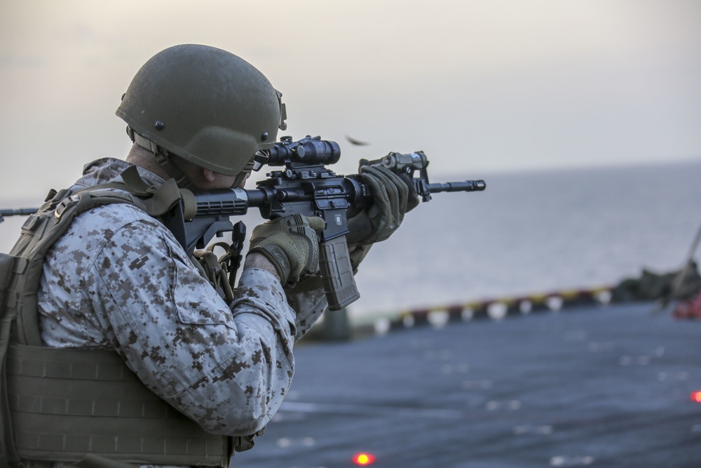 BLT 2/8 conducts live-fire range aboard USS Bataan