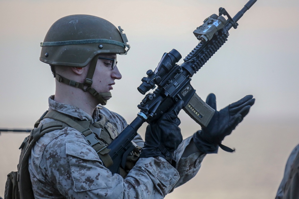 BLT 2/8 conducts live-fire range aboard USS Bataan