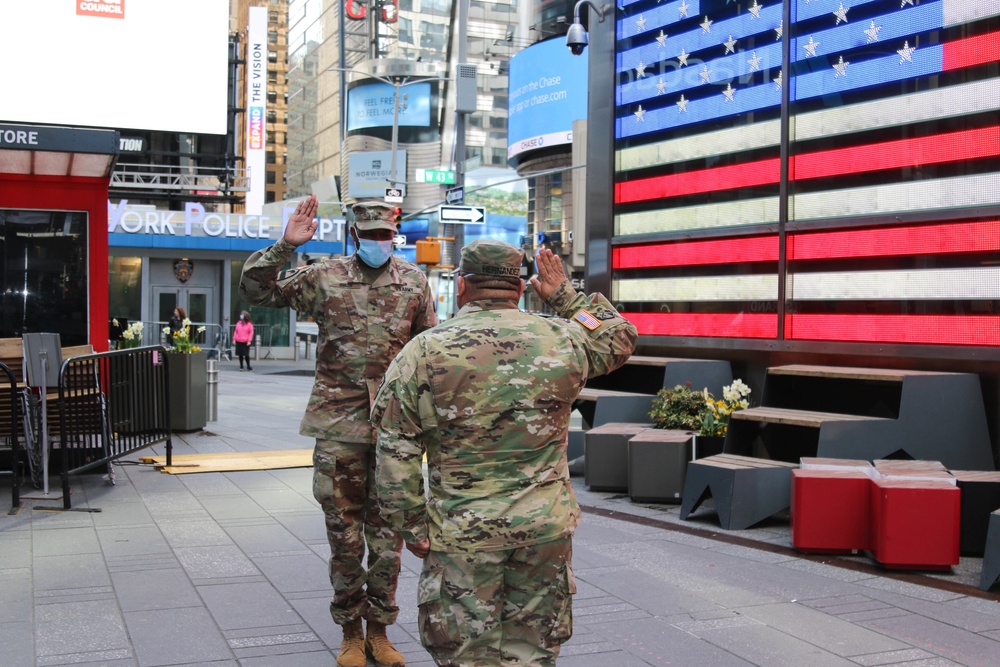 Staff Sgt. Alfredo Hernandez Time Square Re-enlistment