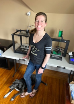 104th Fighter Wing member making mask extenders on own time and dime