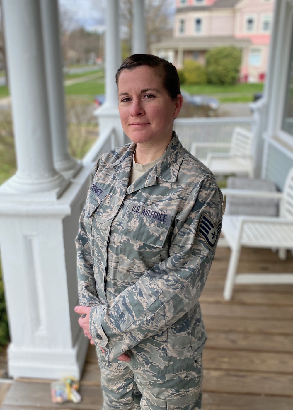 104th Fighter Wing member making mask extenders on own time and dime