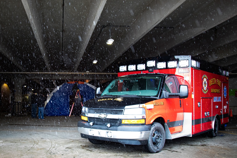 Alaskan Shelter tents at Lansing Sparrow Hospital