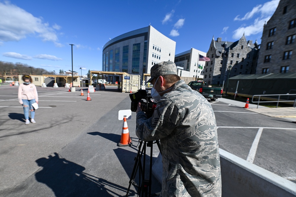 Vermont soldiers conduct a mass casualty exercise at UVM Medical Center