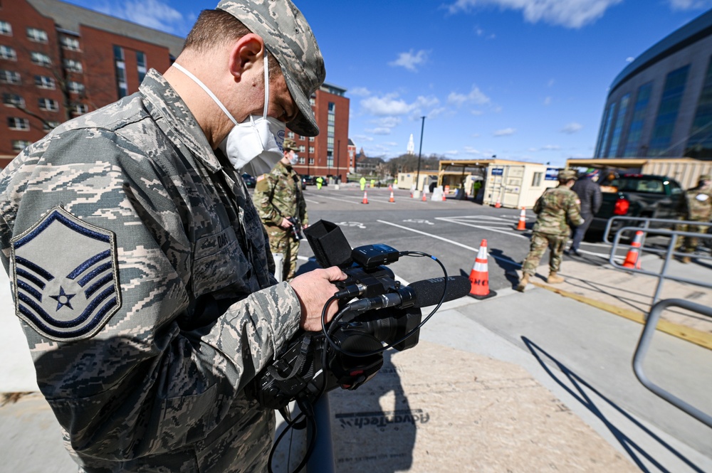 Vermont soldiers conduct a mass casualty exercise at UVM Medical Center