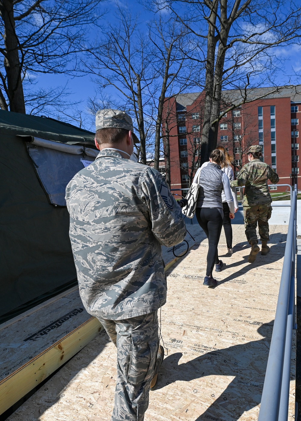 Vermont soldiers conduct a mass casualty exercise at UVM Medical Center