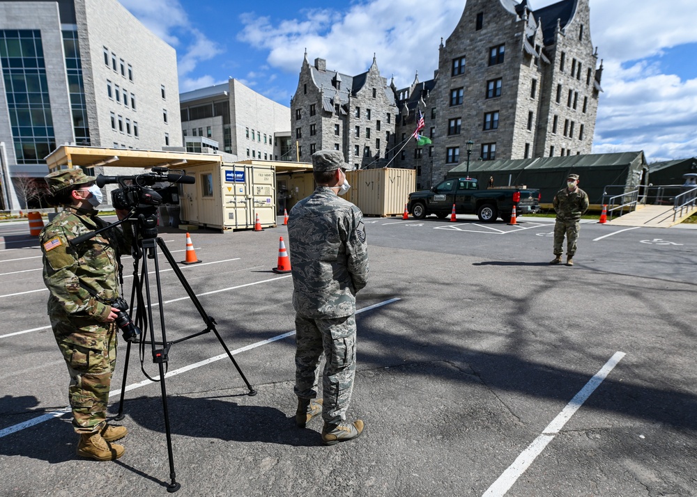 Vermont soldiers conduct a mass casualty exercise at UVM Medical Center