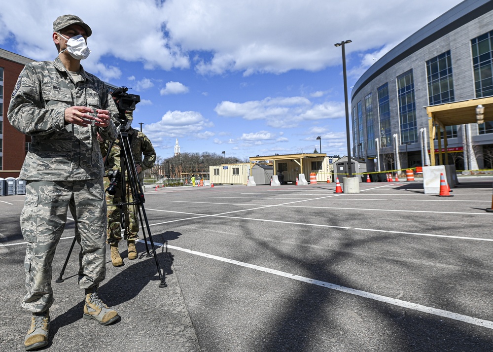 Vermont soldiers conduct a mass casualty exercise at UVM Medical Center